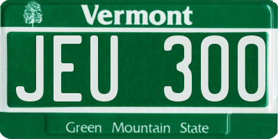 VT license plate JEU300