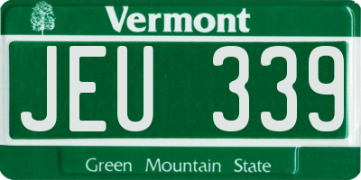 VT license plate JEU339