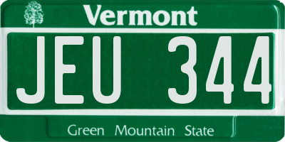 VT license plate JEU344