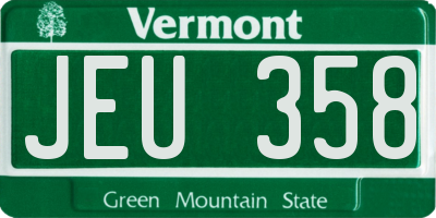 VT license plate JEU358
