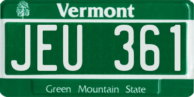 VT license plate JEU361