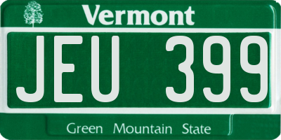 VT license plate JEU399