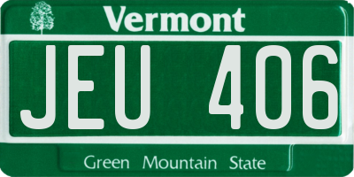 VT license plate JEU406