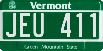 VT license plate JEU411