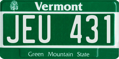 VT license plate JEU431