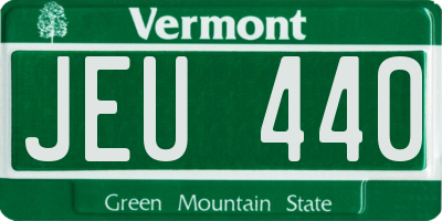 VT license plate JEU440