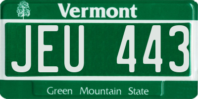 VT license plate JEU443