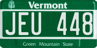 VT license plate JEU448