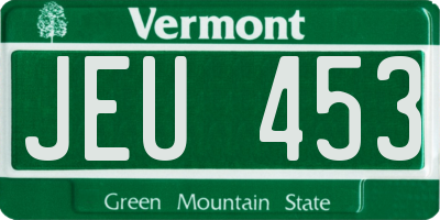 VT license plate JEU453