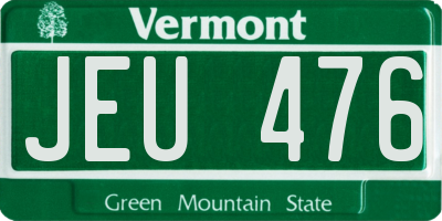 VT license plate JEU476