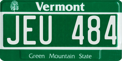 VT license plate JEU484