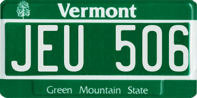 VT license plate JEU506