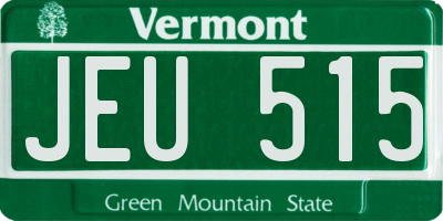 VT license plate JEU515