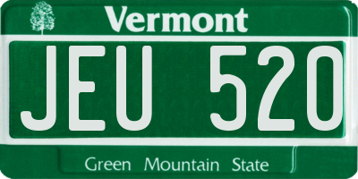 VT license plate JEU520