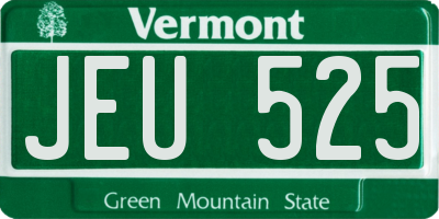 VT license plate JEU525