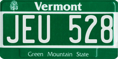 VT license plate JEU528