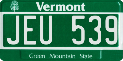 VT license plate JEU539