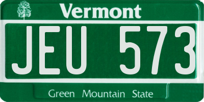 VT license plate JEU573
