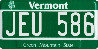 VT license plate JEU586