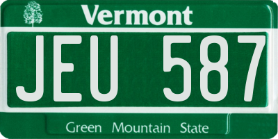 VT license plate JEU587
