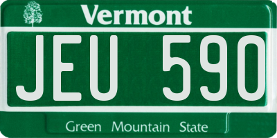 VT license plate JEU590