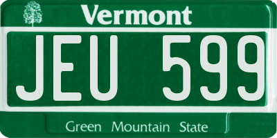 VT license plate JEU599