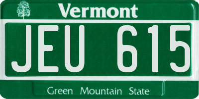 VT license plate JEU615