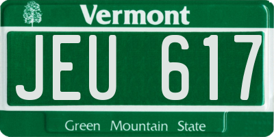 VT license plate JEU617
