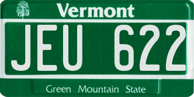 VT license plate JEU622