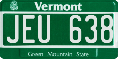 VT license plate JEU638