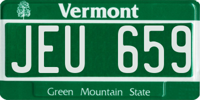 VT license plate JEU659