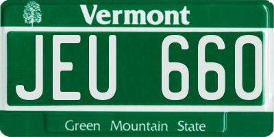 VT license plate JEU660