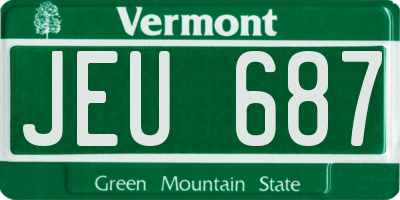 VT license plate JEU687