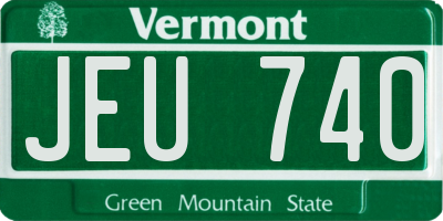 VT license plate JEU740