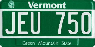 VT license plate JEU750