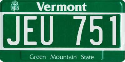 VT license plate JEU751