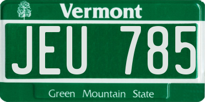 VT license plate JEU785