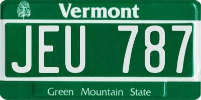 VT license plate JEU787