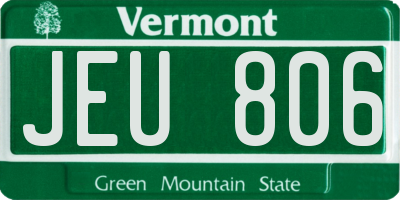 VT license plate JEU806
