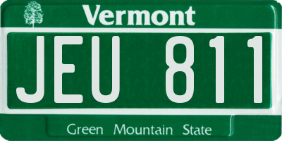 VT license plate JEU811