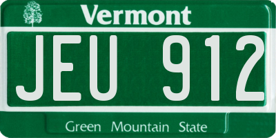 VT license plate JEU912