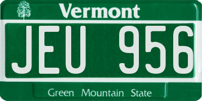 VT license plate JEU956