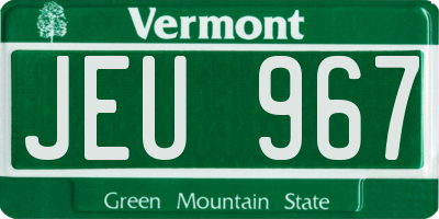 VT license plate JEU967