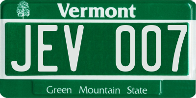VT license plate JEV007