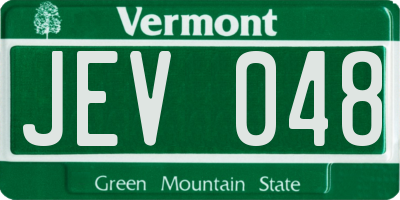 VT license plate JEV048