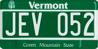 VT license plate JEV052