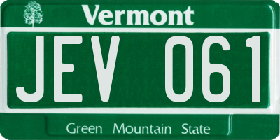 VT license plate JEV061