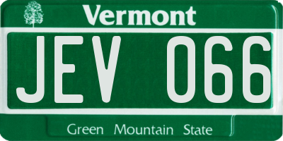 VT license plate JEV066