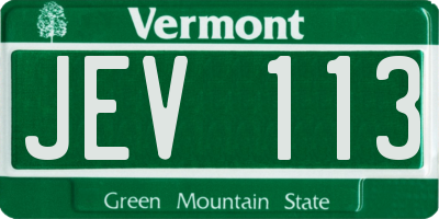 VT license plate JEV113