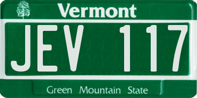 VT license plate JEV117